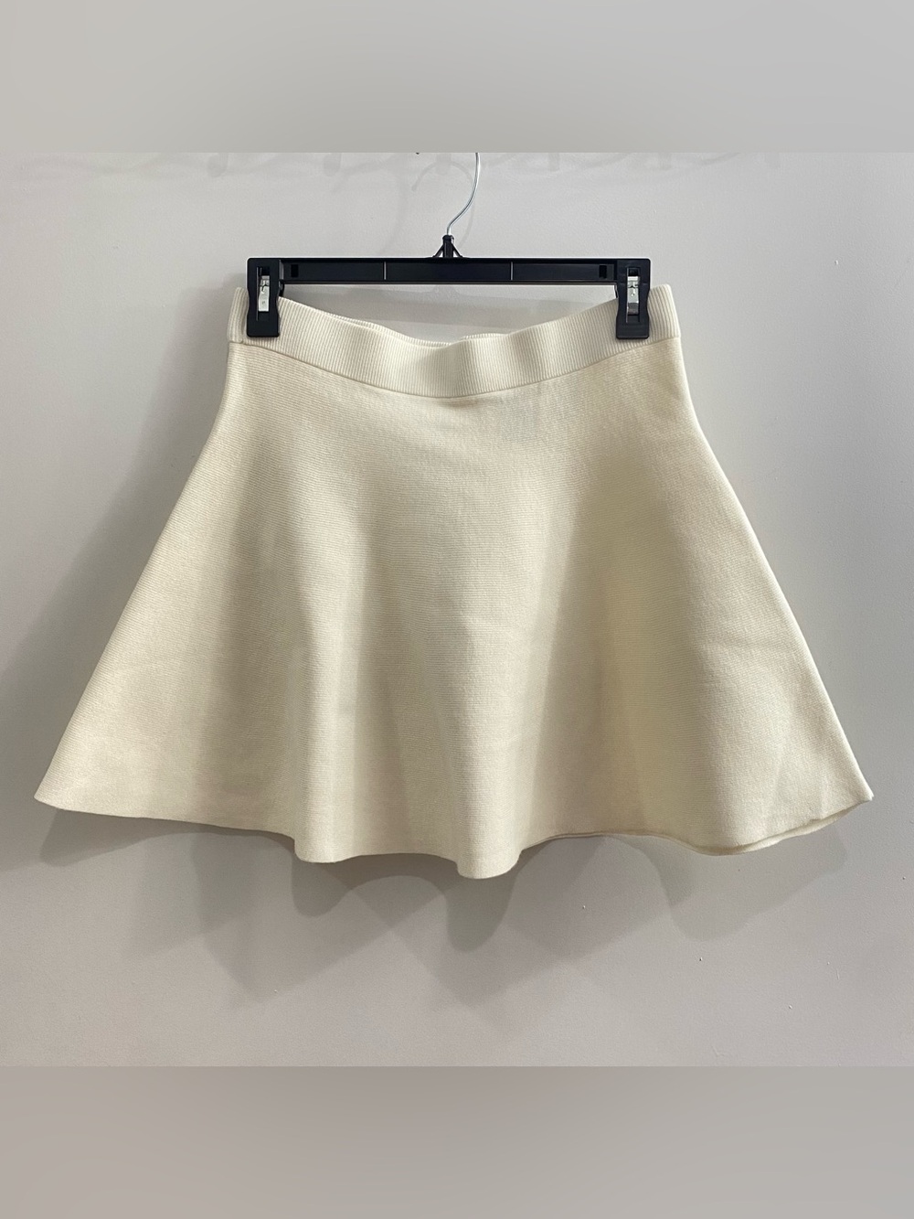 H&M Cream Knit Skater Mini Skirt Size S